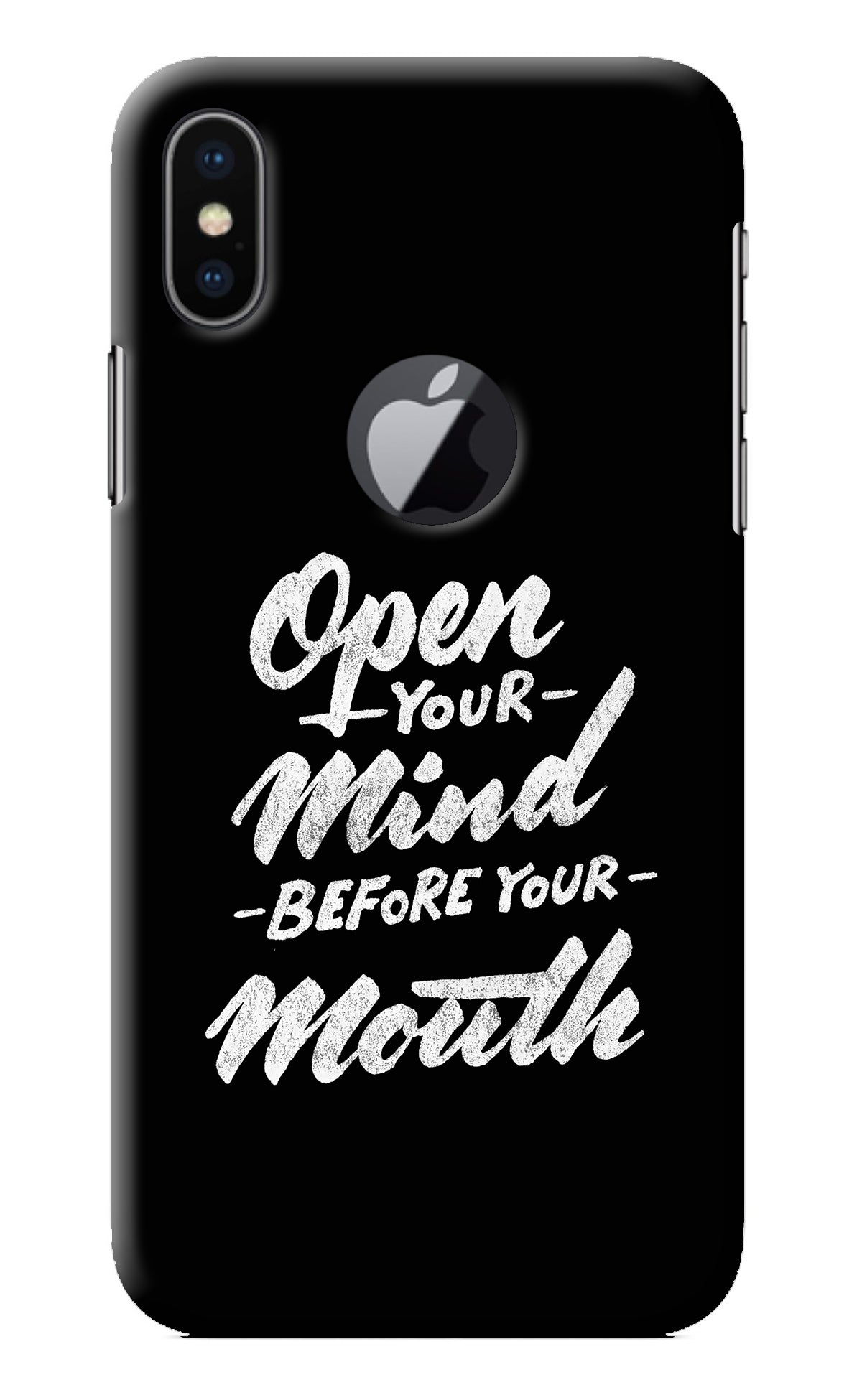 Open Your Mind Before Your Mouth iPhone X Logocut Back Cover