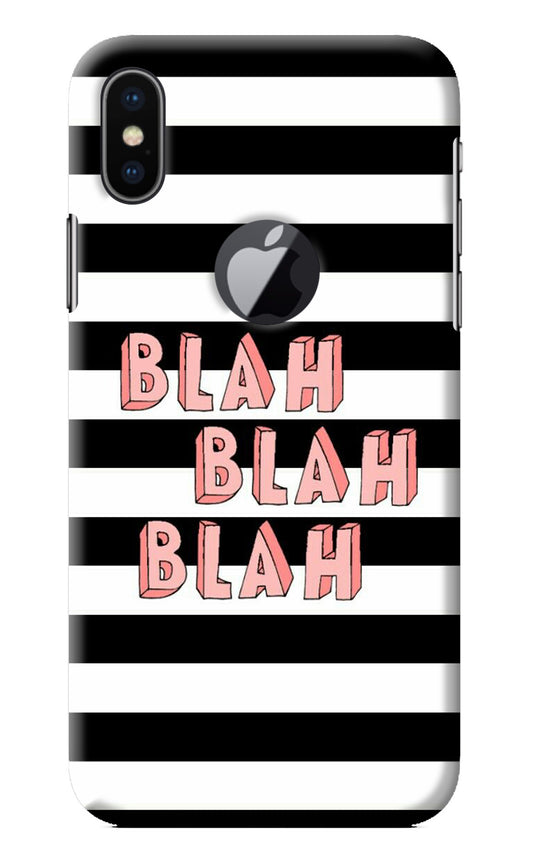 Blah Blah Blah iPhone X Logocut Back Cover