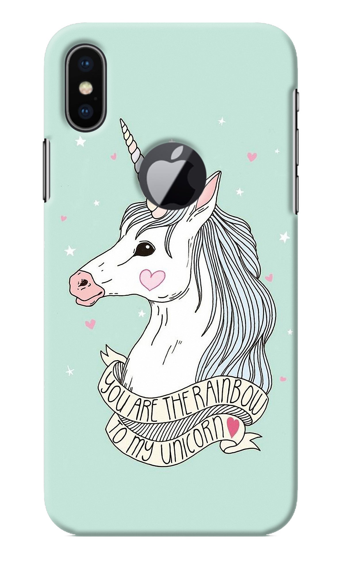 Unicorn Wallpaper iPhone X Logocut Back Cover