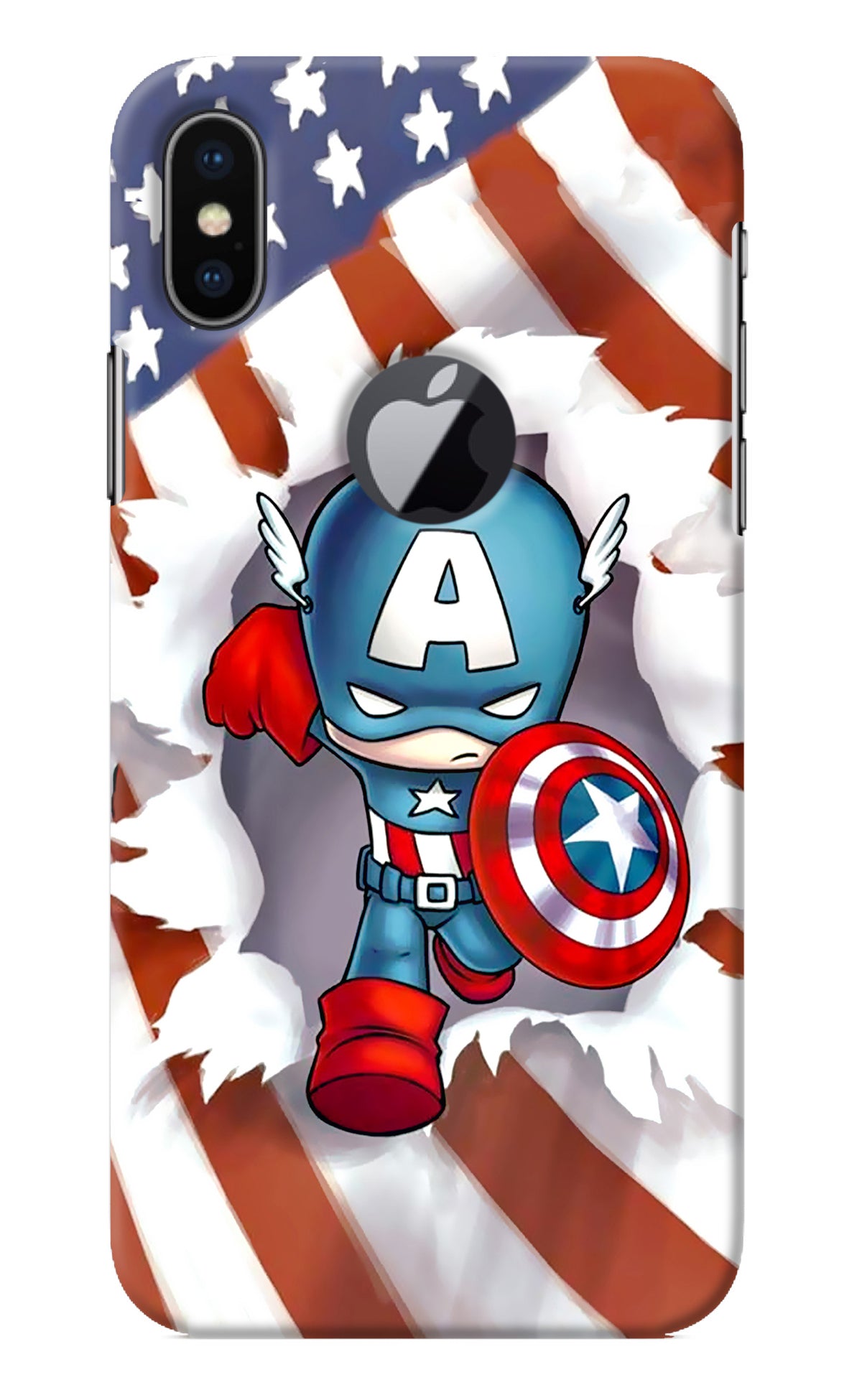 Captain America iPhone X Logocut Back Cover