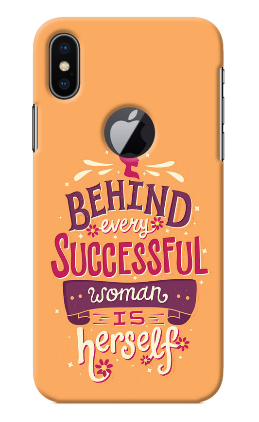 Behind Every Successful Woman There Is Herself iPhone X Logocut Back Cover