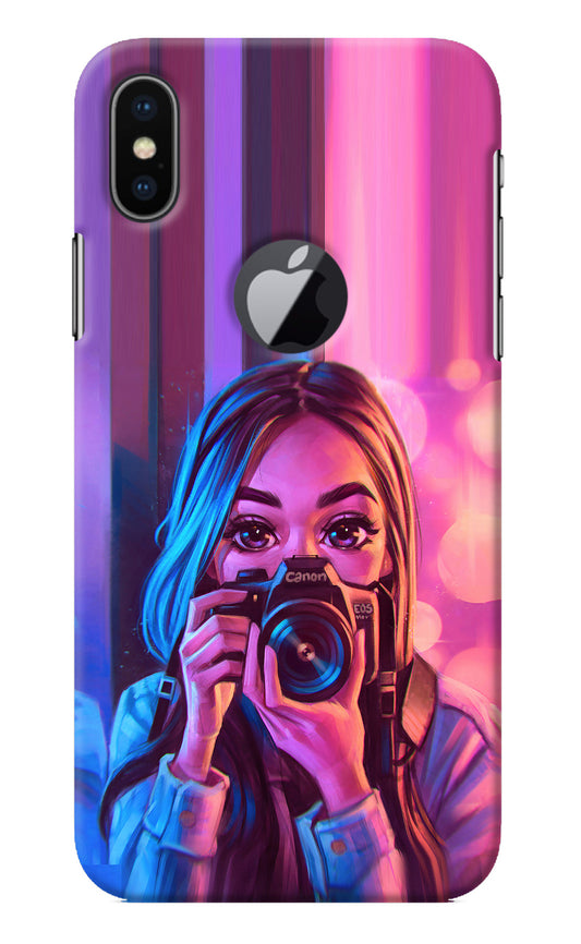 Girl Photographer iPhone X Logocut Back Cover