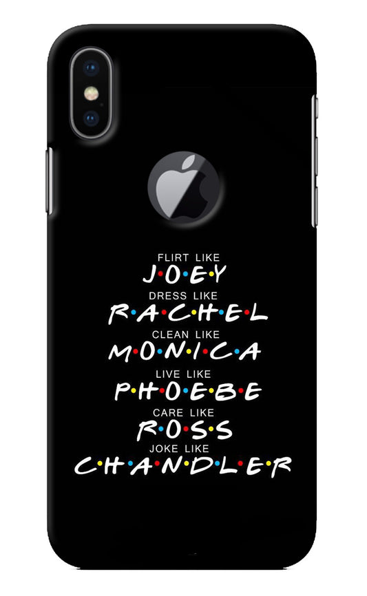 FRIENDS Character iPhone X Logocut Back Cover