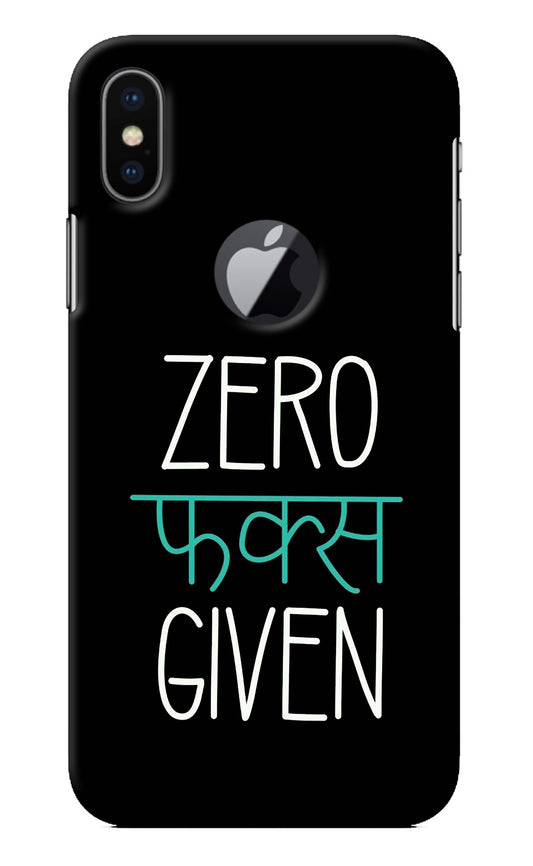 Zero Fucks Given iPhone X Logocut Back Cover