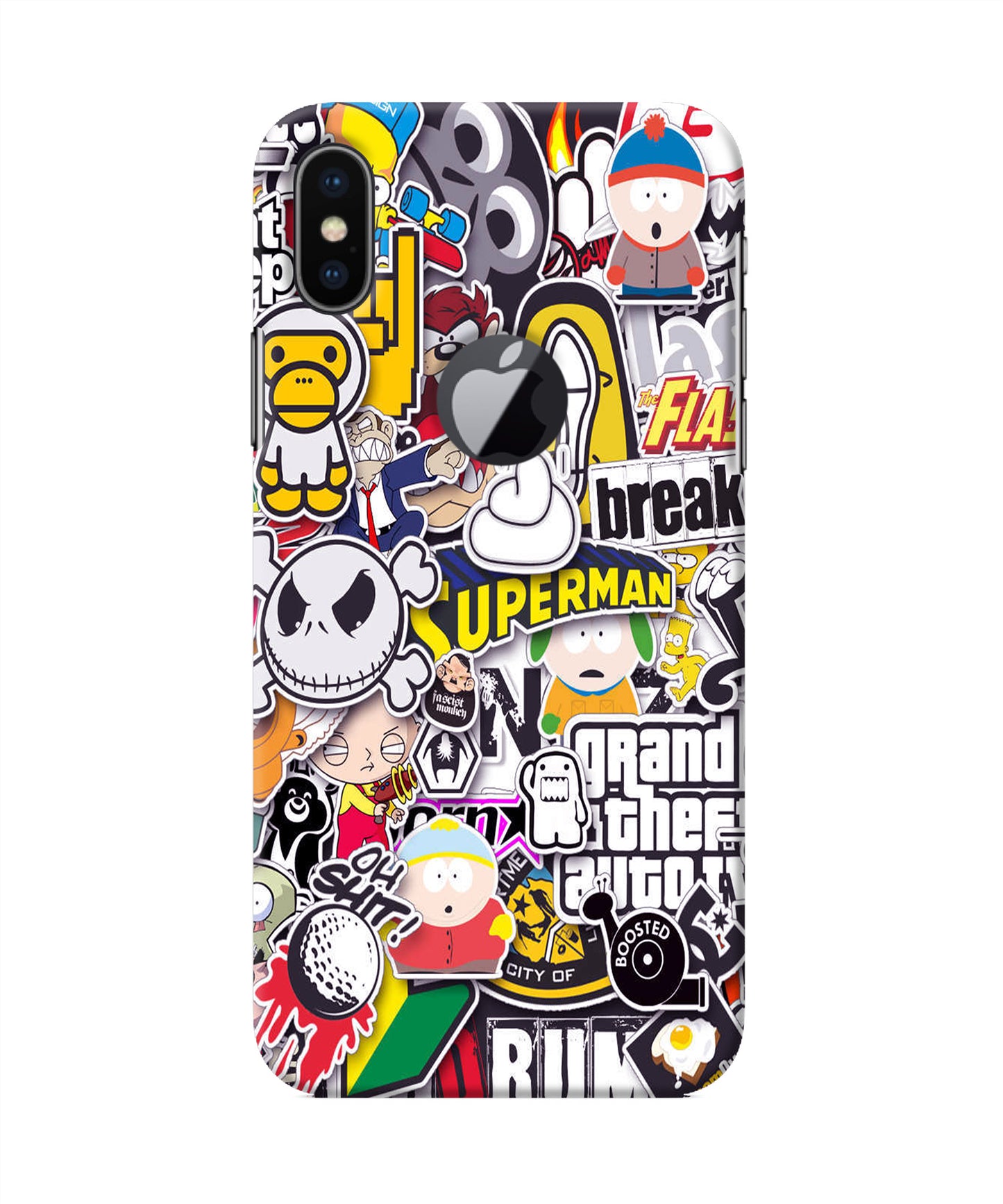 Sticker Bomb iPhone X Logocut Back Cover