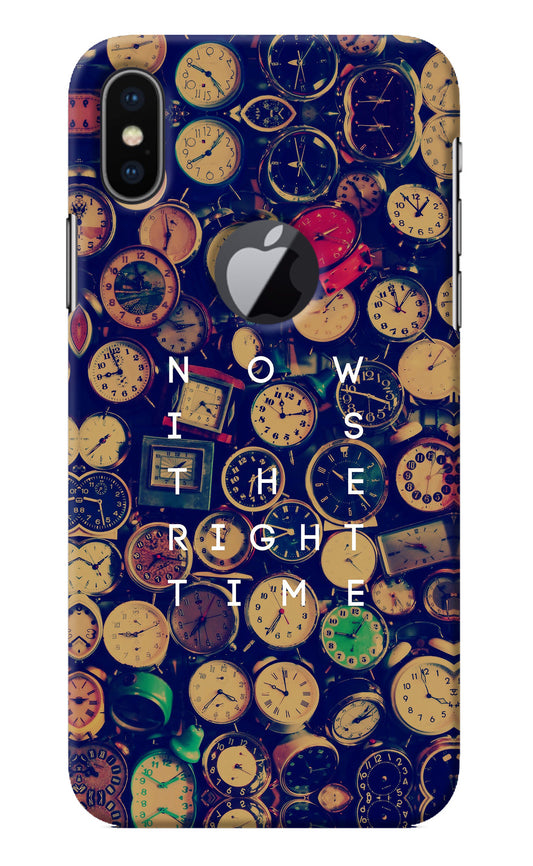 Now is the Right Time Quote iPhone X Logocut Back Cover