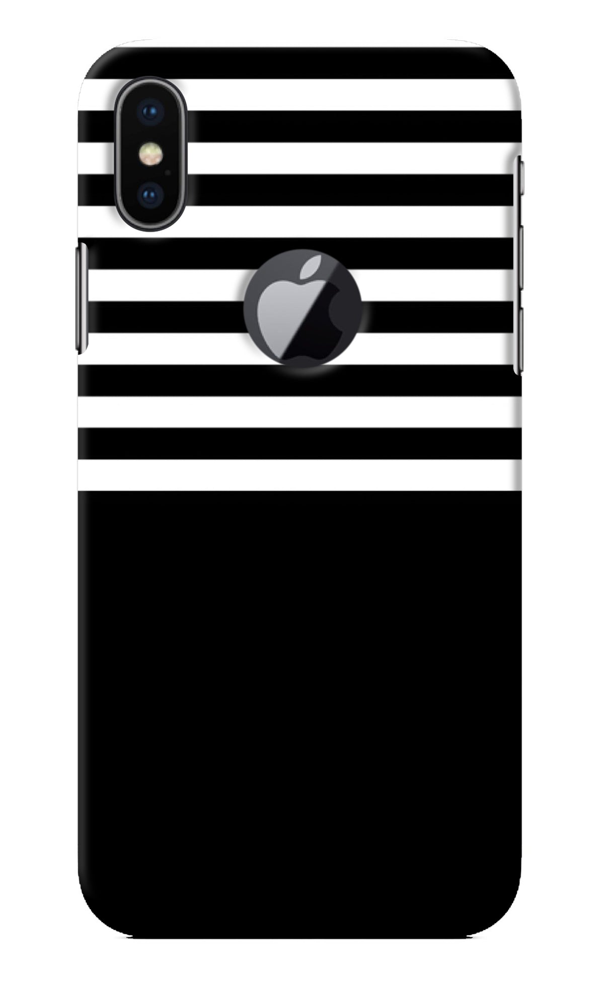 Black and White Print iPhone X Logocut Back Cover