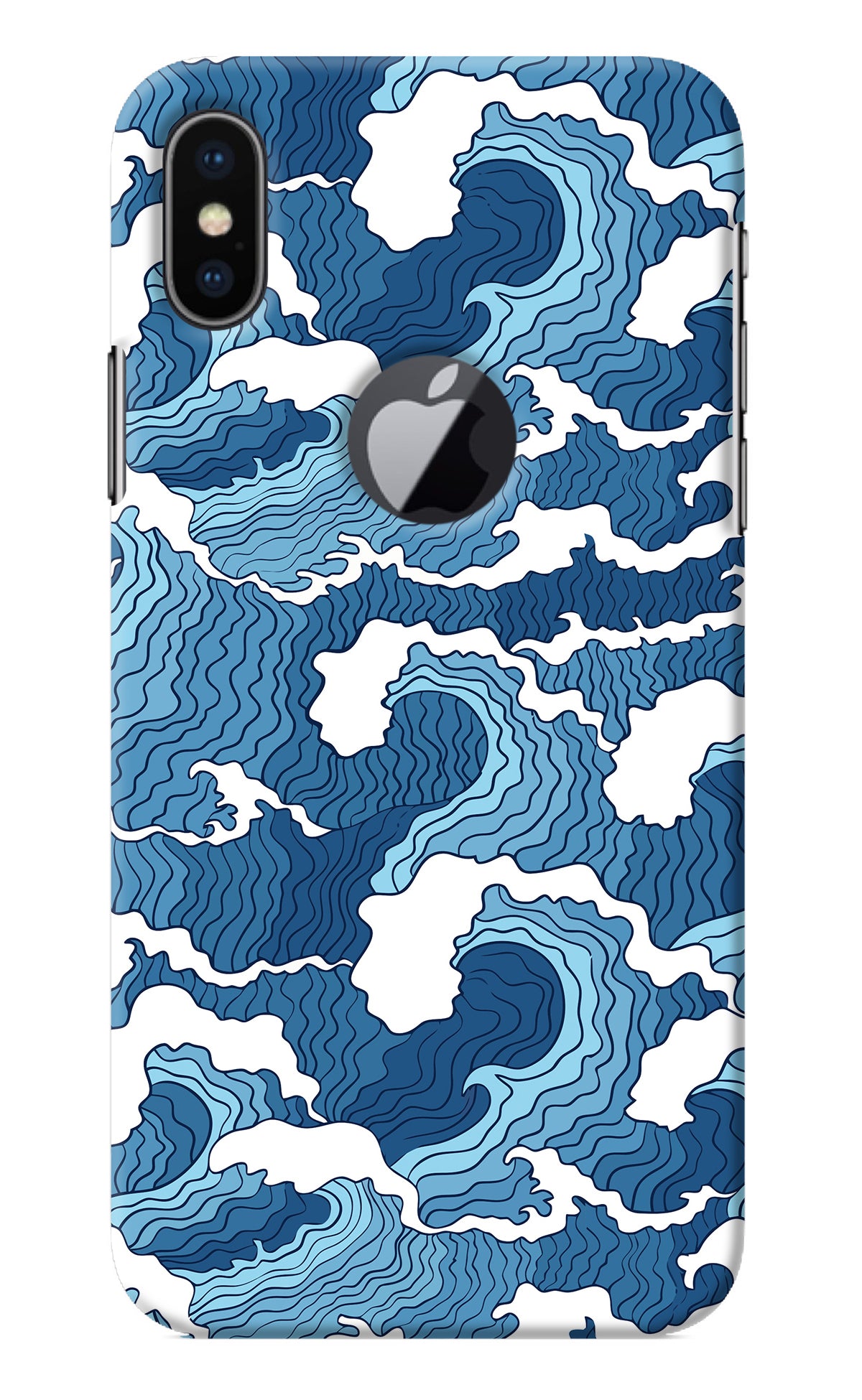 Blue Waves iPhone X Logocut Back Cover