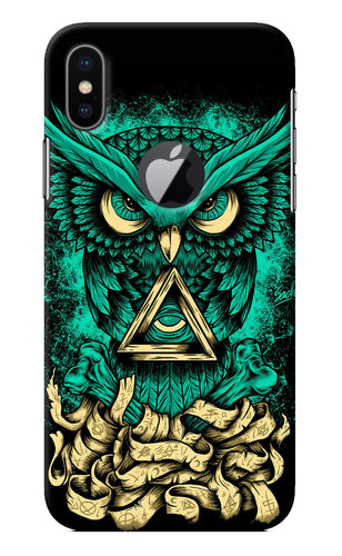 Green Owl iPhone X Logocut Back Cover
