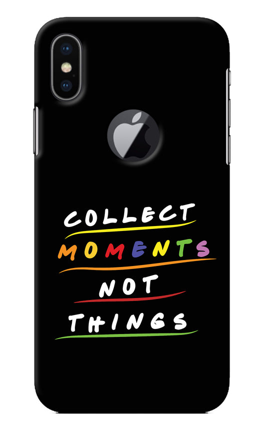 Collect Moments Not Things iPhone X Logocut Back Cover