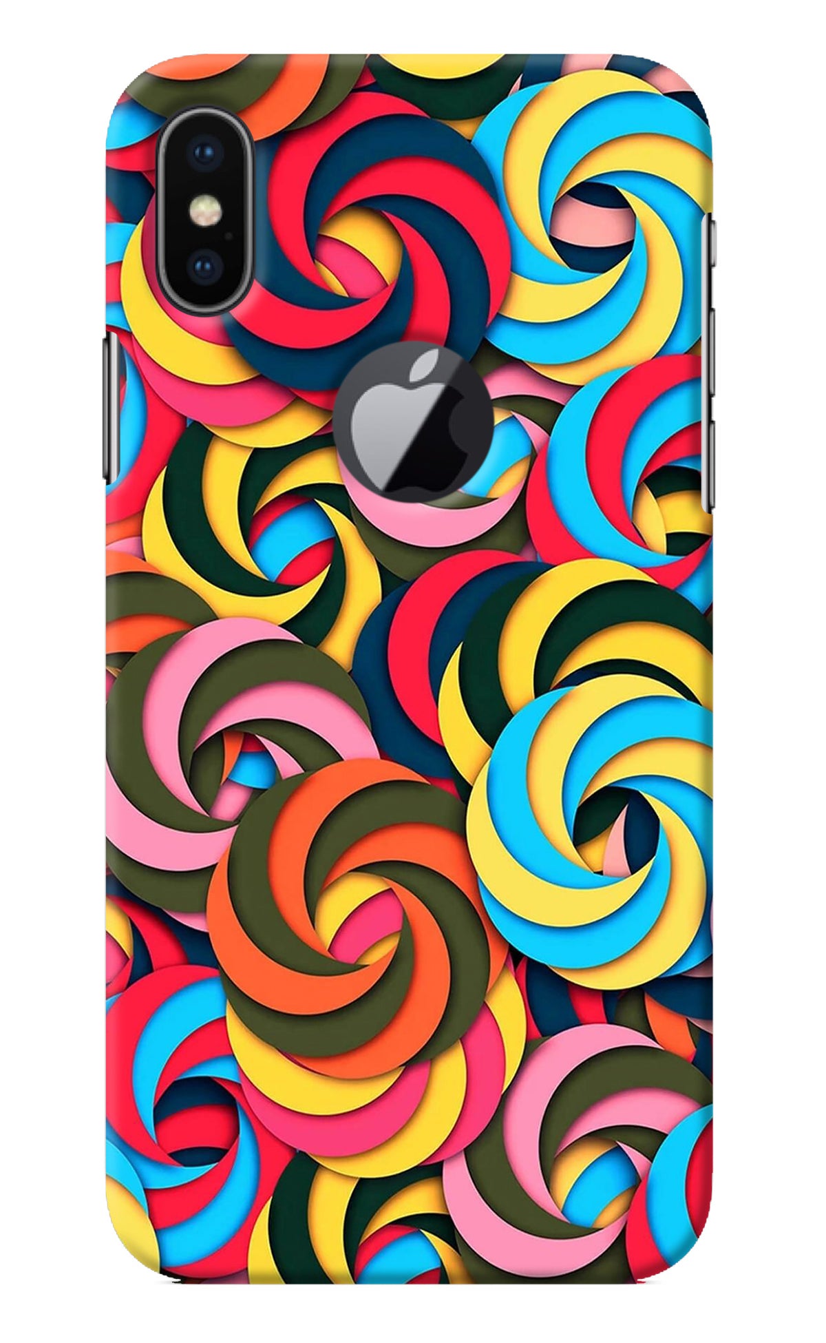 Spiral Pattern iPhone X Logocut Back Cover