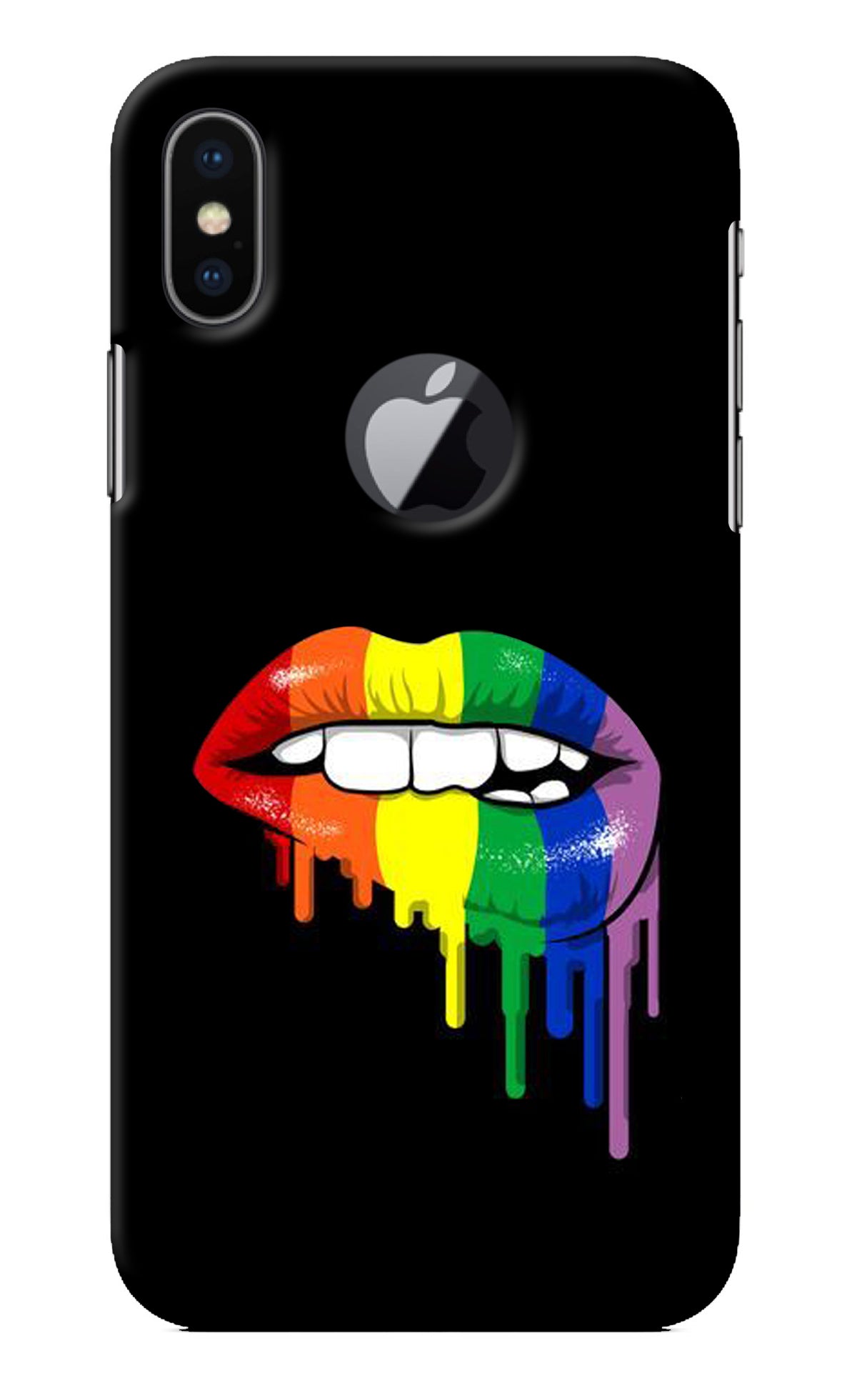 Lips Biting iPhone X Logocut Back Cover