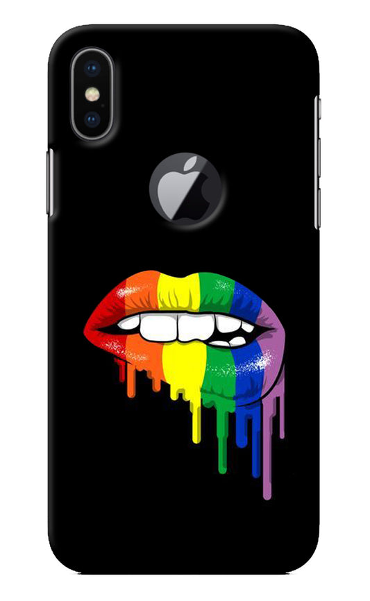 Lips Biting iPhone X Logocut Back Cover