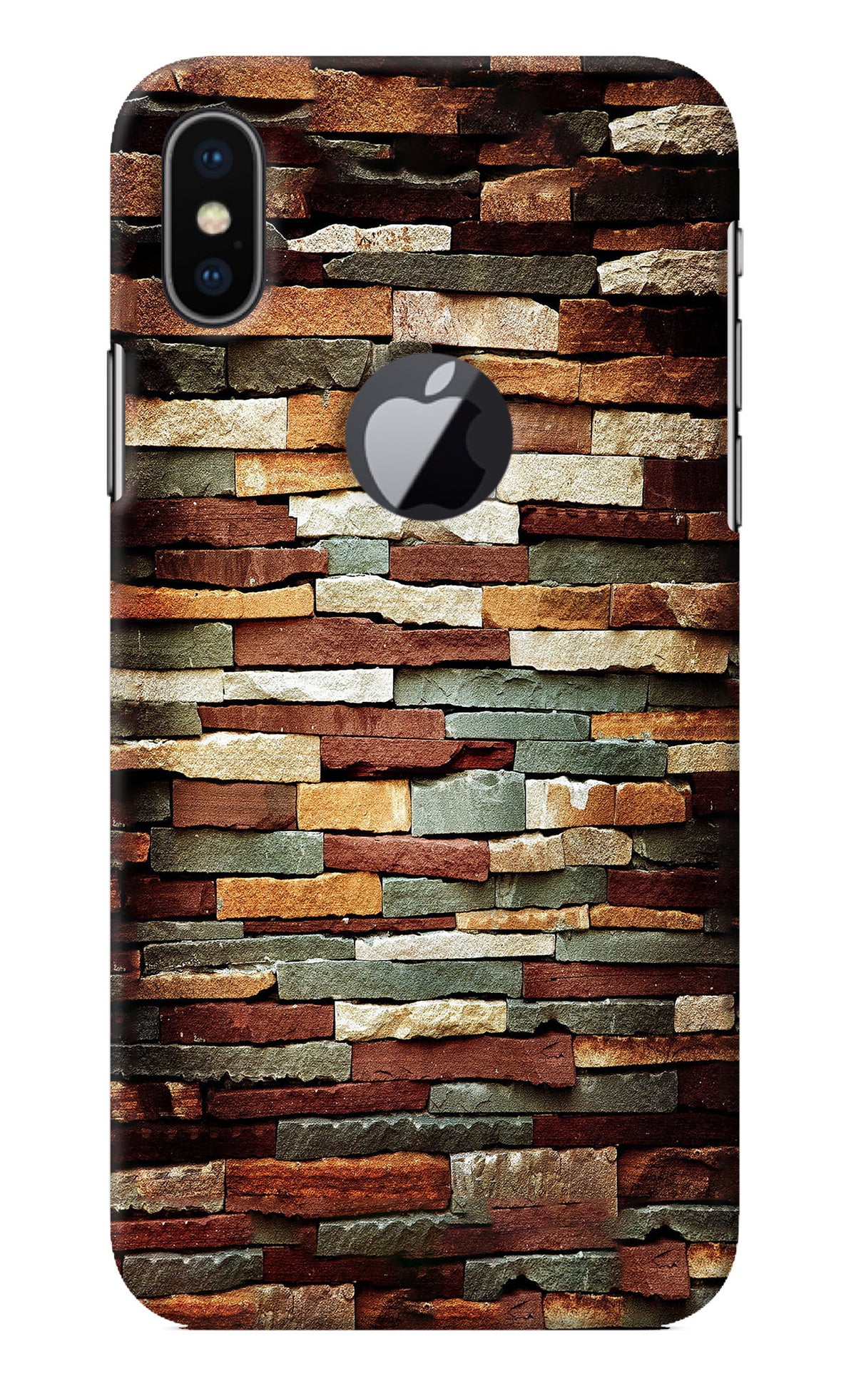 Bricks Pattern iPhone X Logocut Back Cover