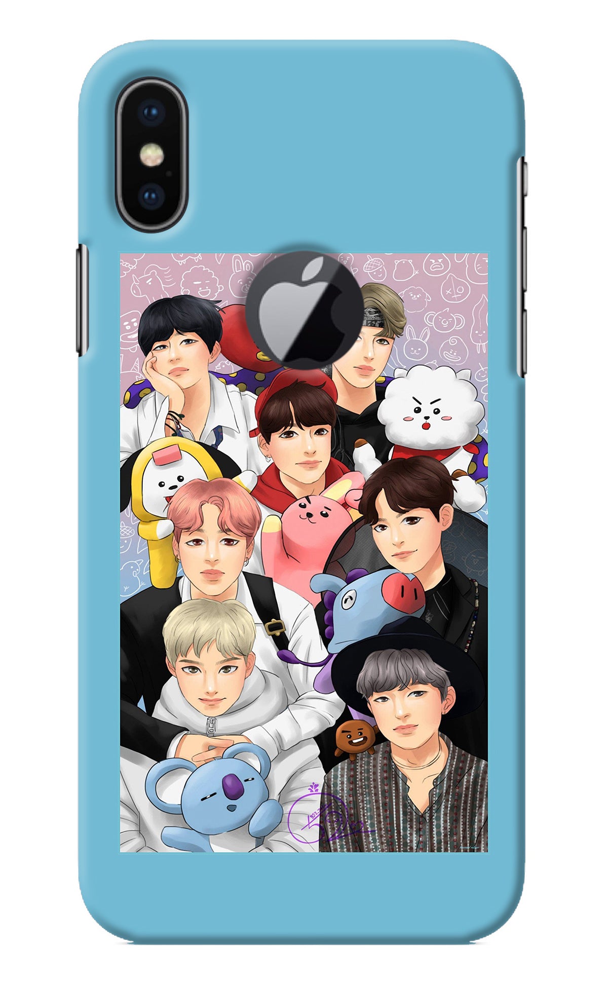 BTS with animals iPhone X Logocut Back Cover