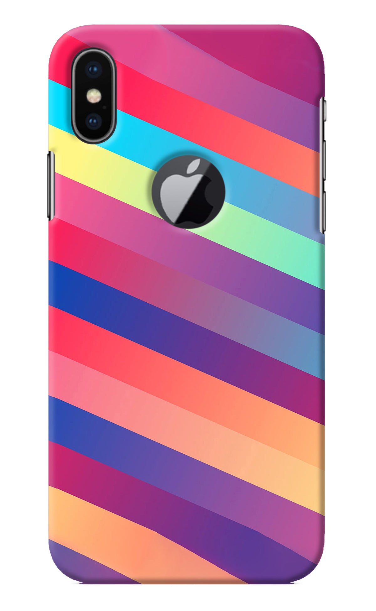 Stripes color iPhone X Logocut Back Cover