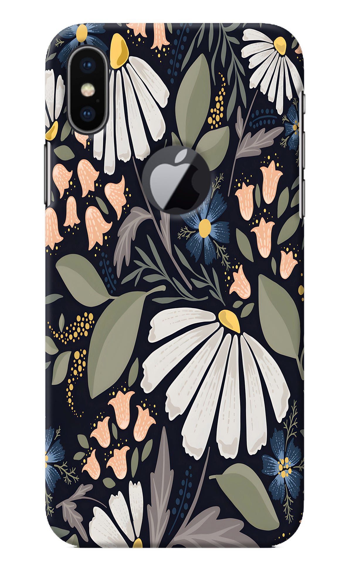 Flowers Art iPhone X Logocut Back Cover