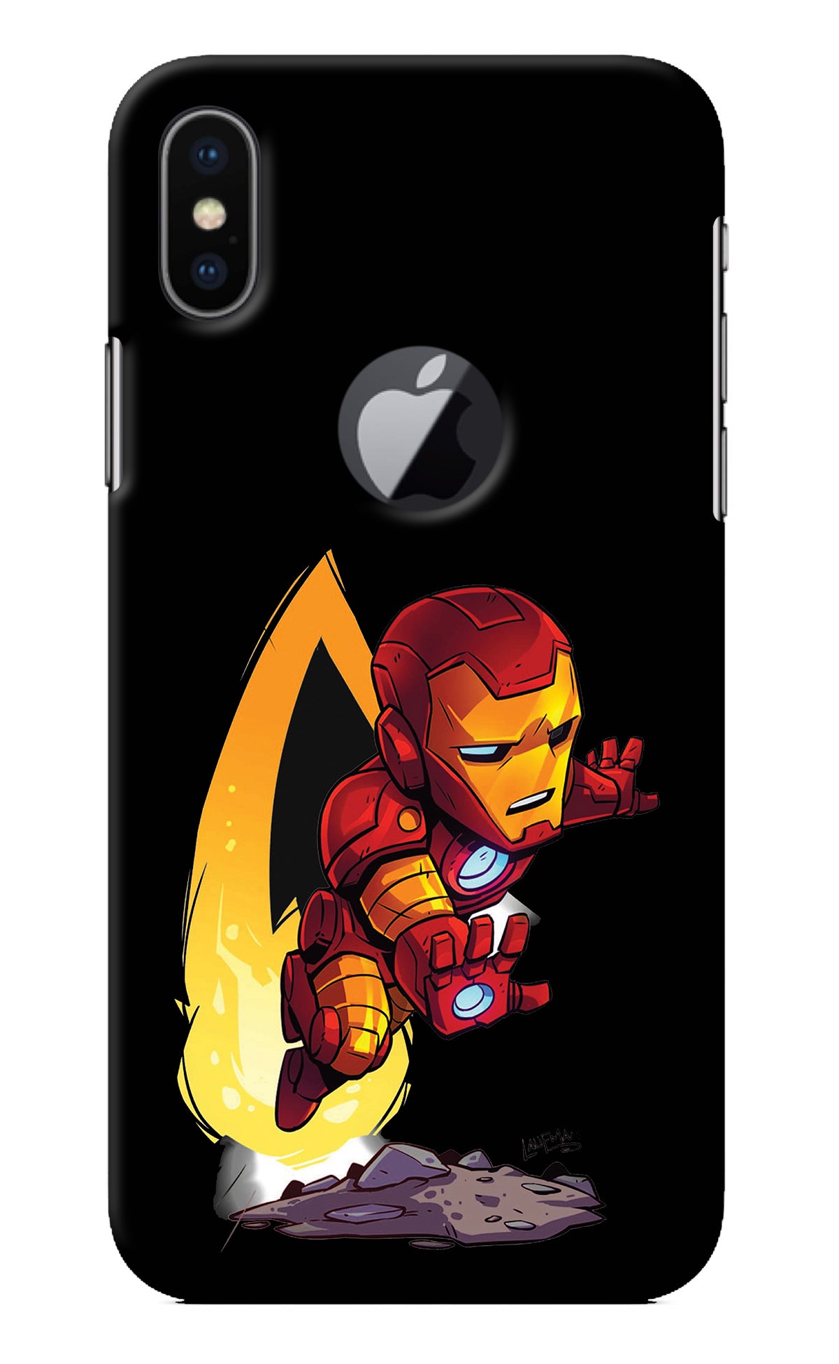 IronMan iPhone X Logocut Back Cover