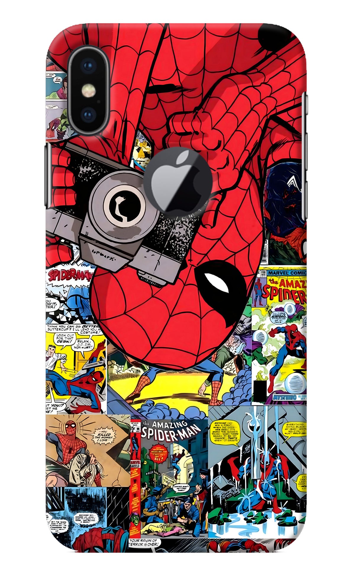 Spider Man iPhone X Logocut Back Cover