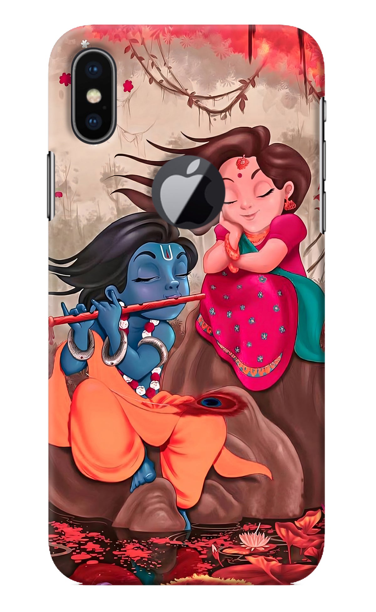 Radhe Krishna iPhone X Logocut Back Cover