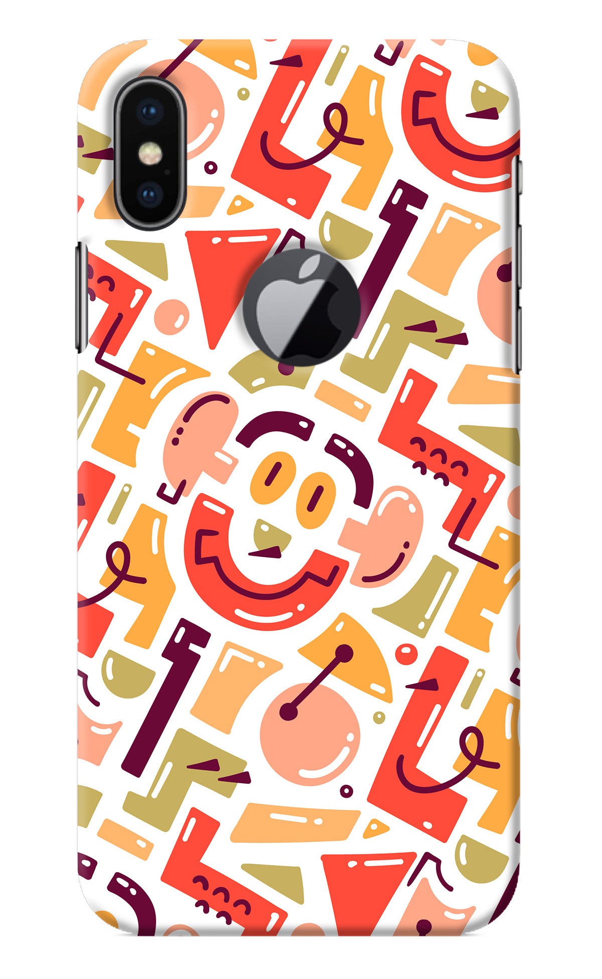 Doodle Pattern iPhone X Logocut Back Cover