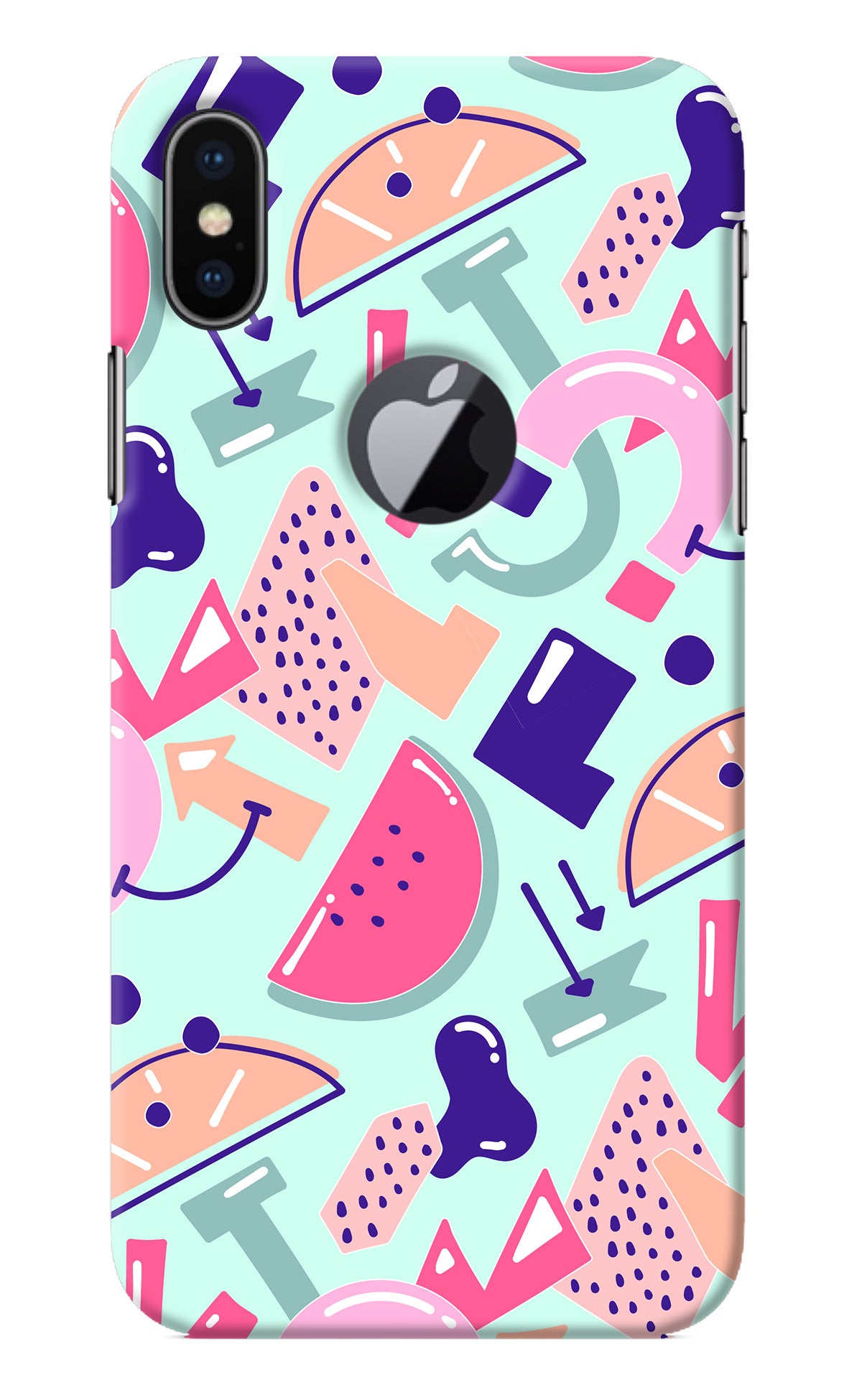 Doodle Pattern iPhone X Logocut Back Cover