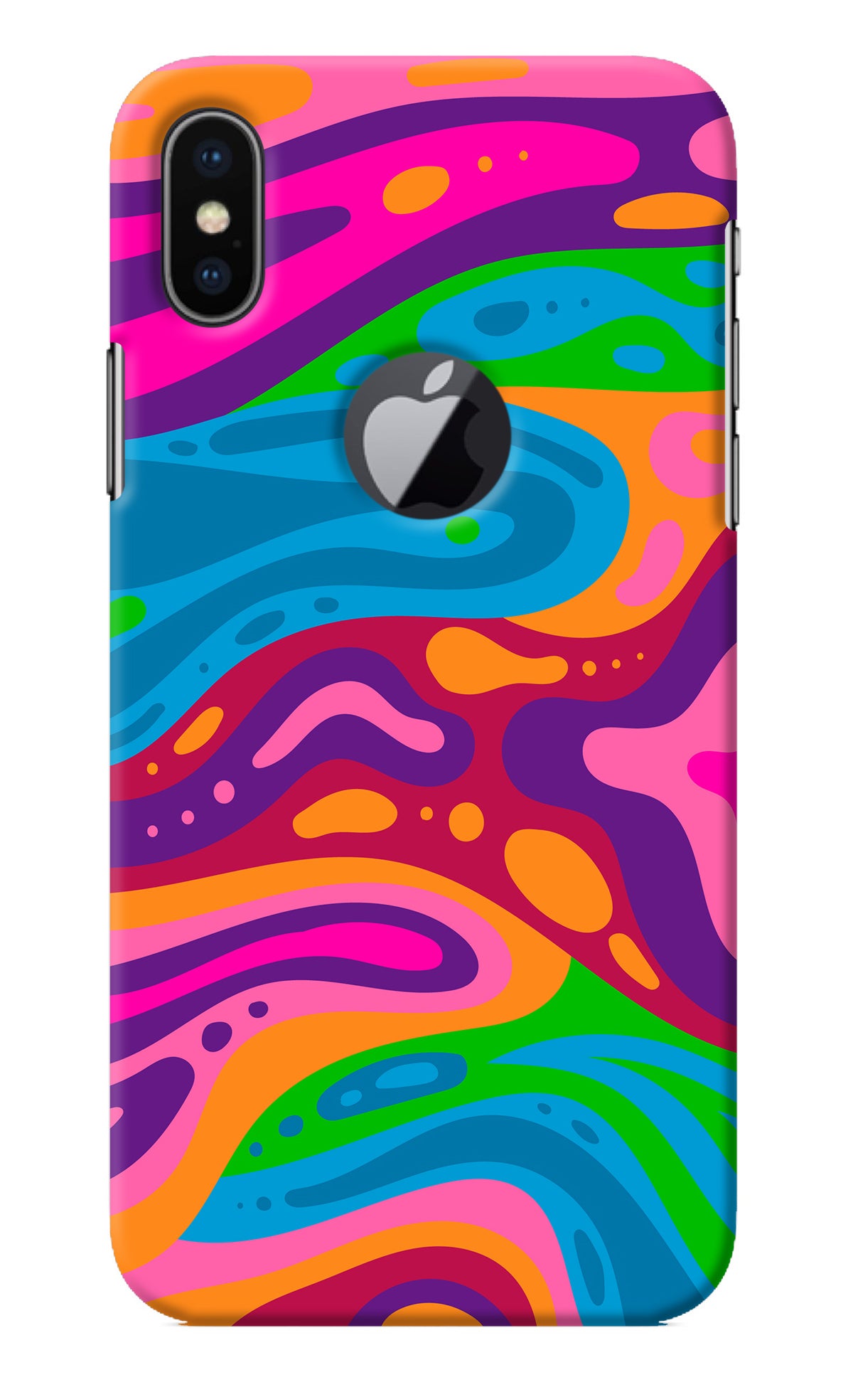 Trippy Pattern iPhone X Logocut Back Cover