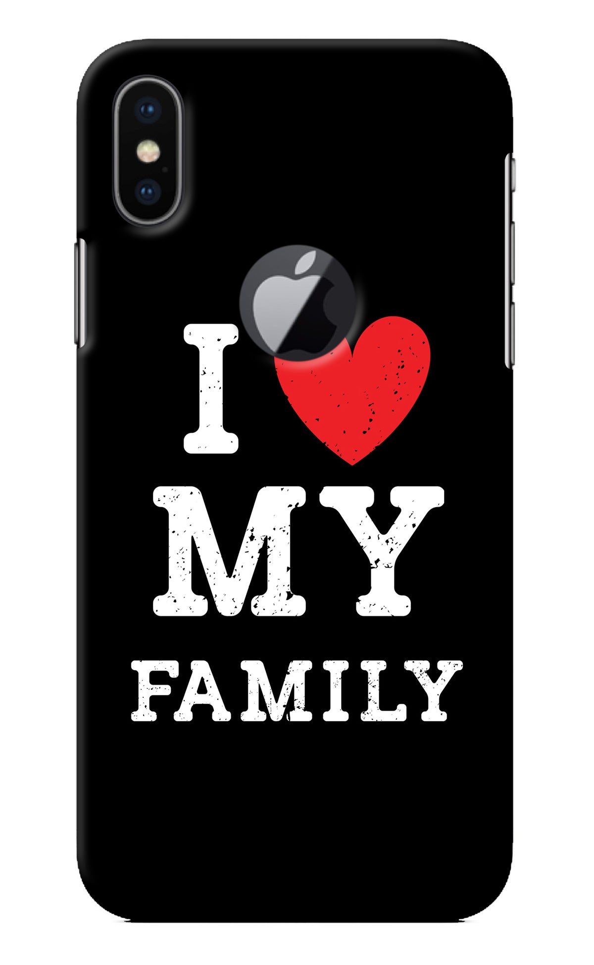 I Love My Family iPhone X Logocut Back Cover