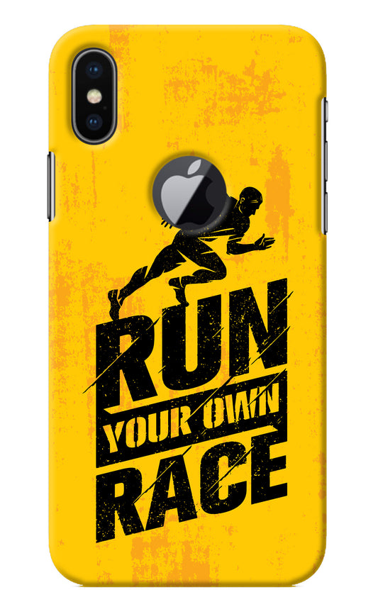 Run Your Own Race iPhone X Logocut Back Cover
