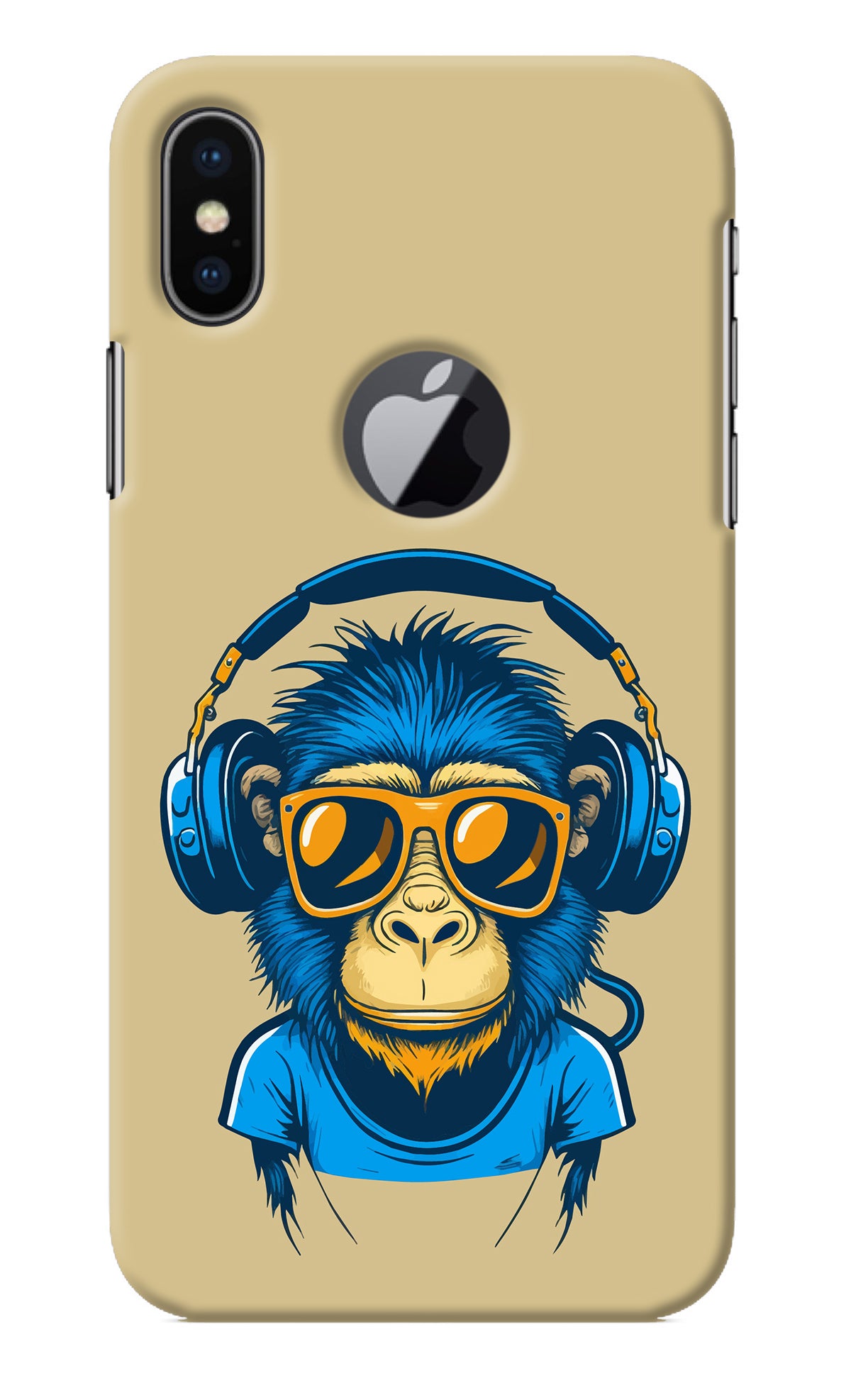 Monkey Headphone iPhone X Logocut Back Cover