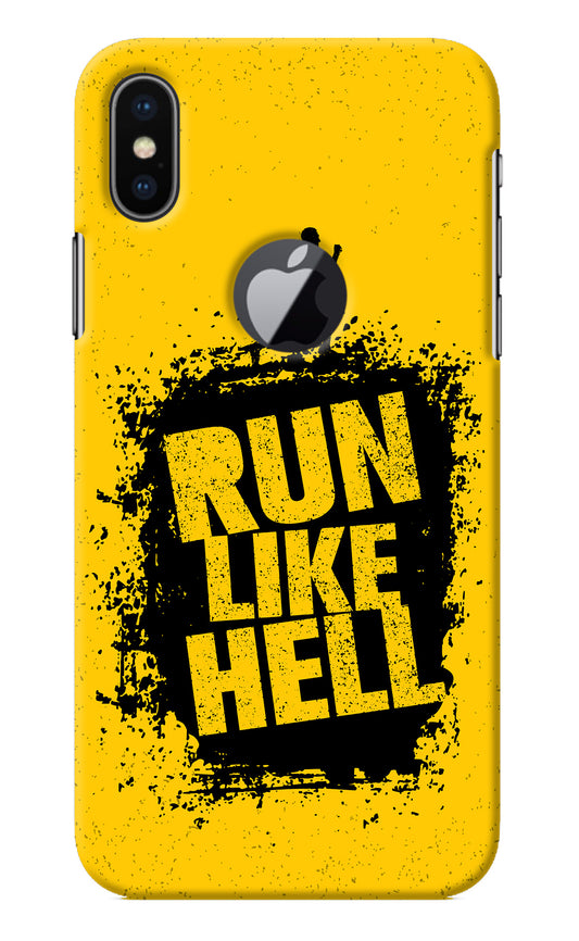 Run Like Hell iPhone X Logocut Back Cover