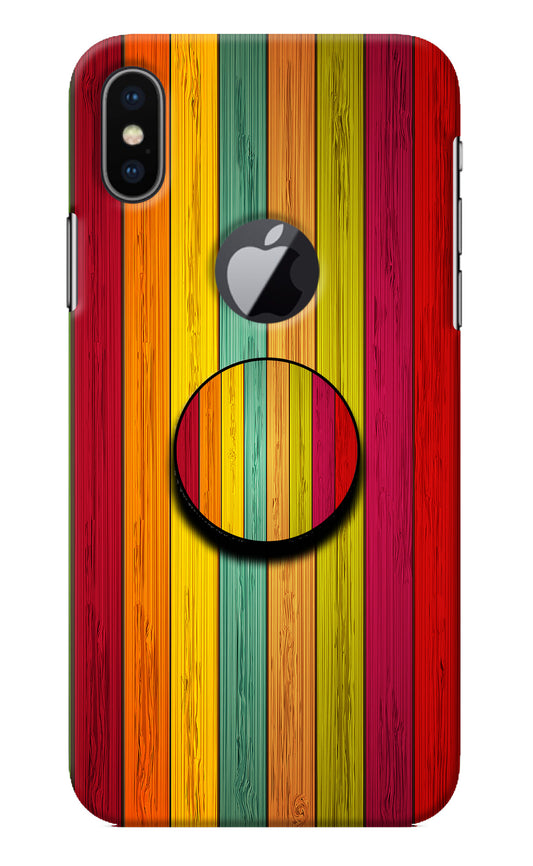 Multicolor Wooden iPhone X Logocut Pop Case