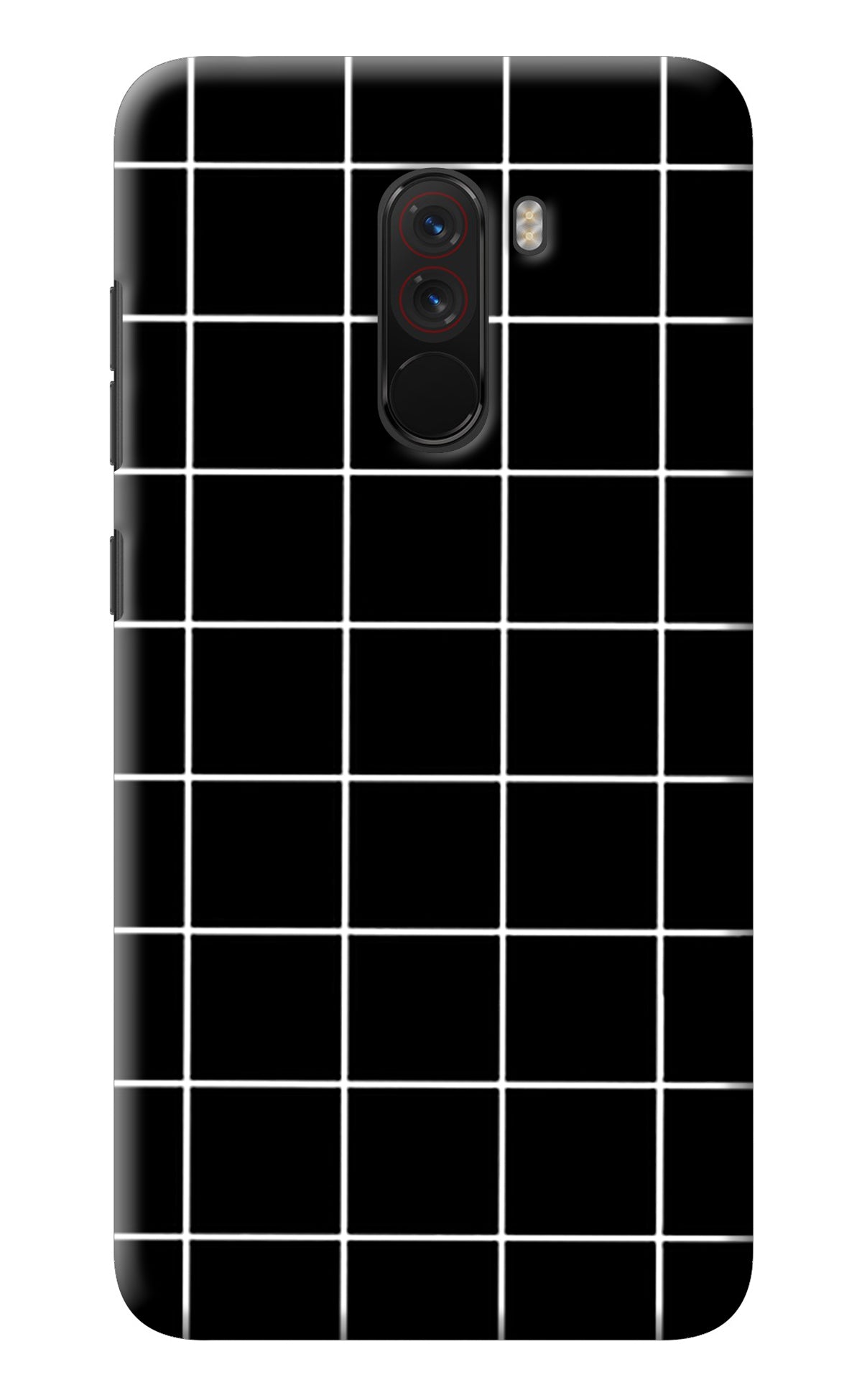 White Grid Poco F1 Back Cover