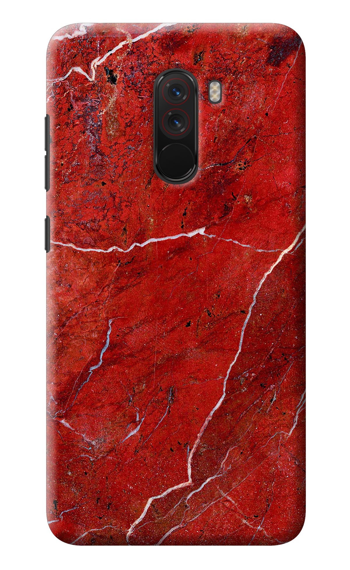 Red Marble Design Poco F1 Back Cover