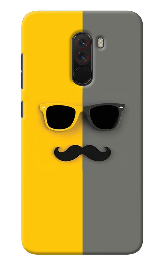 Sunglasses with Mustache Poco F1 Back Cover