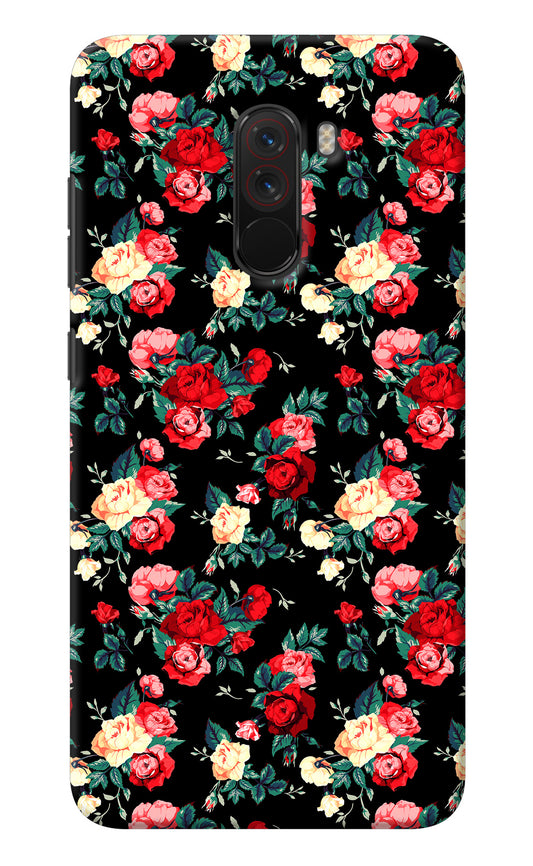 Rose Pattern Poco F1 Back Cover