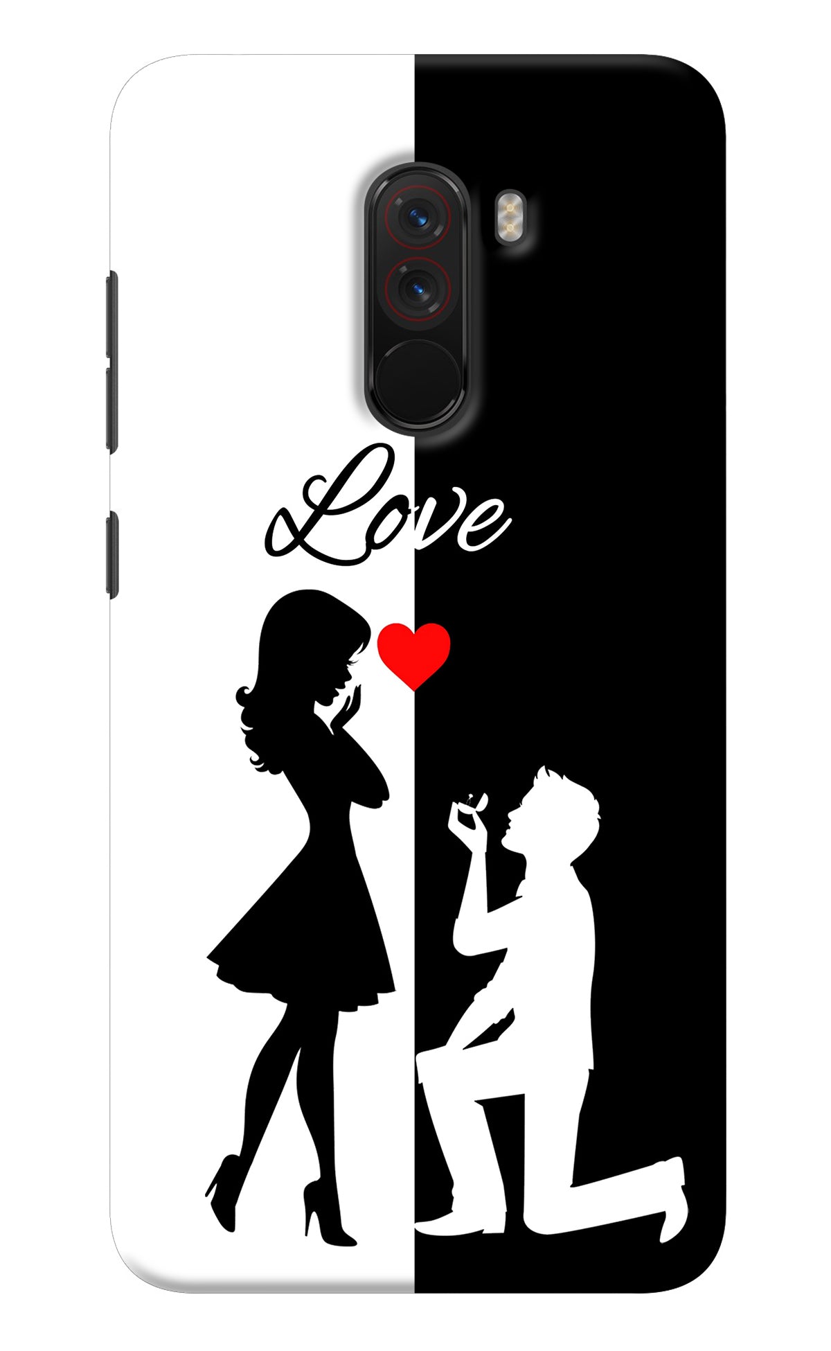 Love Propose Black And White Poco F1 Back Cover