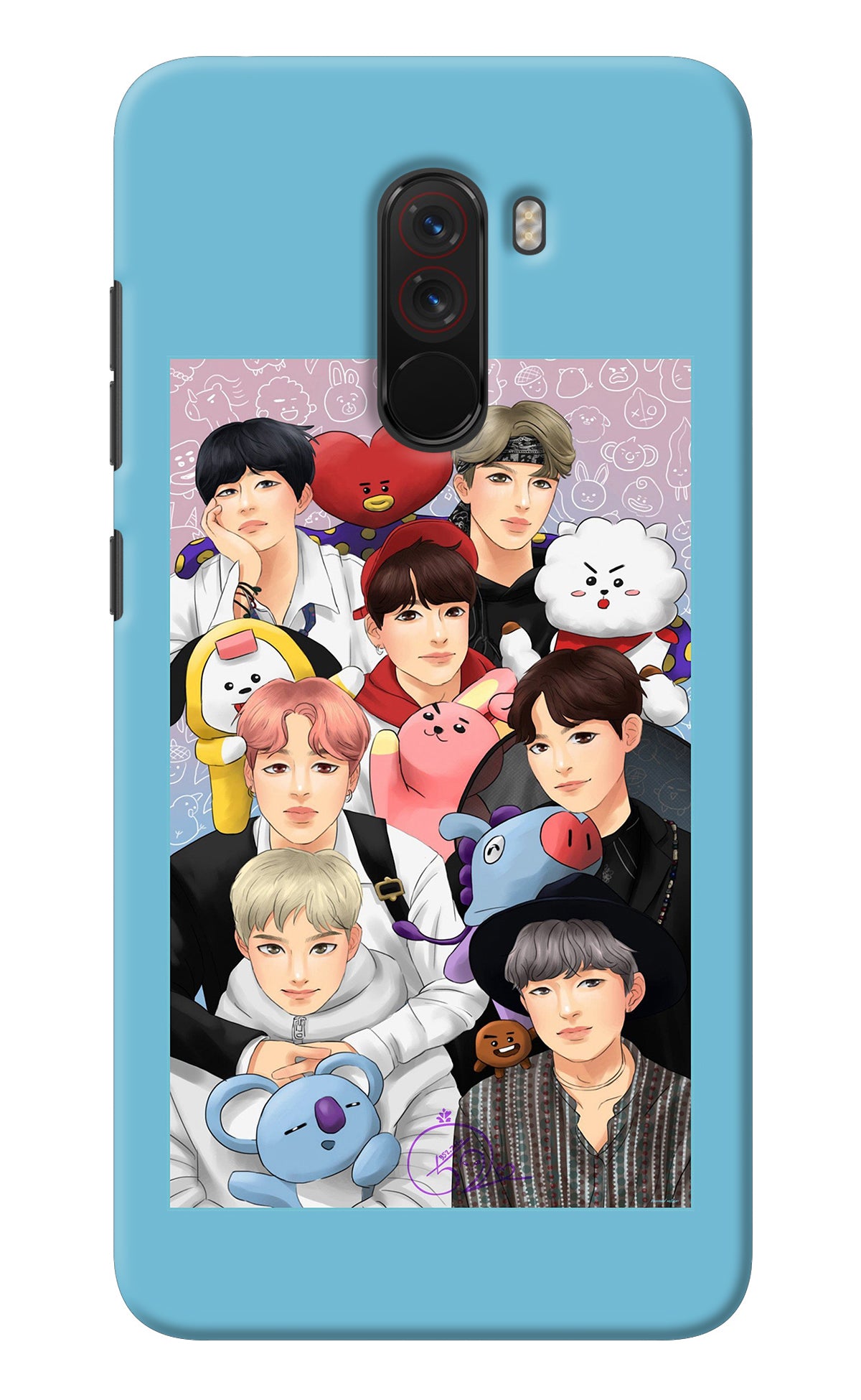 BTS with animals Poco F1 Back Cover