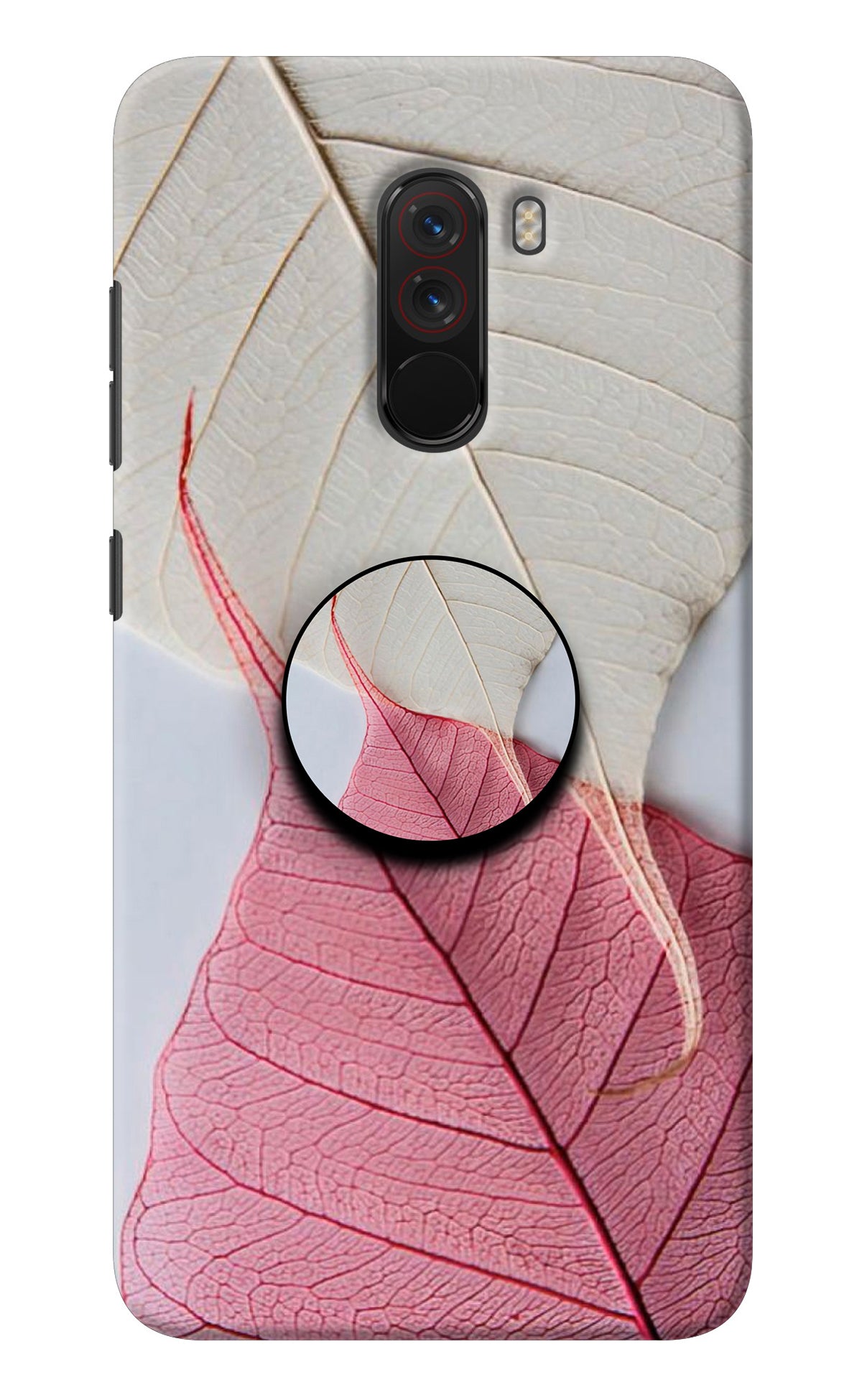 White Pink Leaf Poco F1 Pop Case