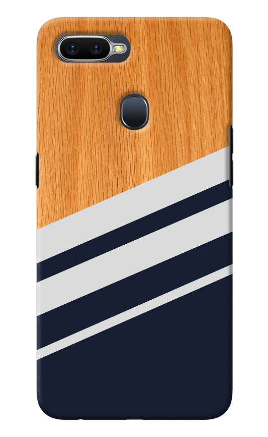 Blue and white wooden Oppo F9/F9 Pro Back Cover