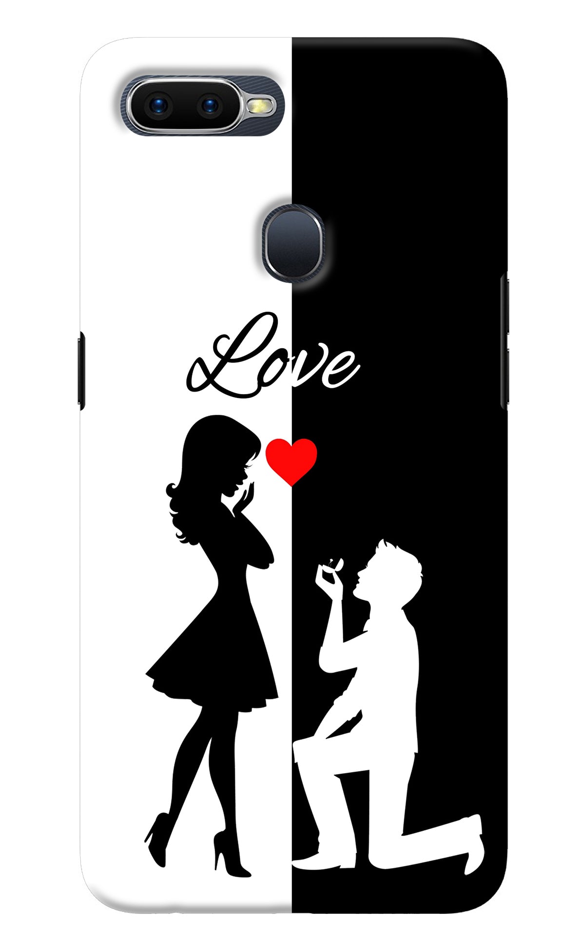 Love Propose Black And White Oppo F9/F9 Pro Back Cover