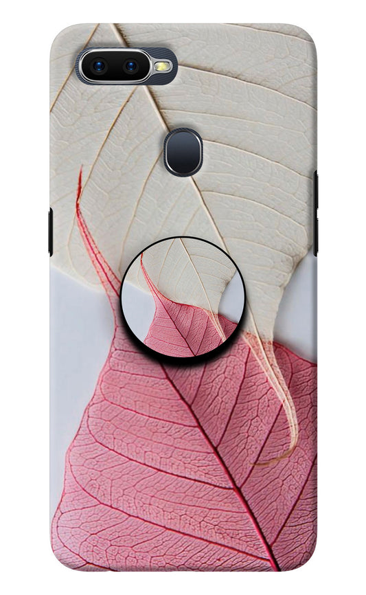 White Pink Leaf Oppo F9/F9 Pro Pop Case