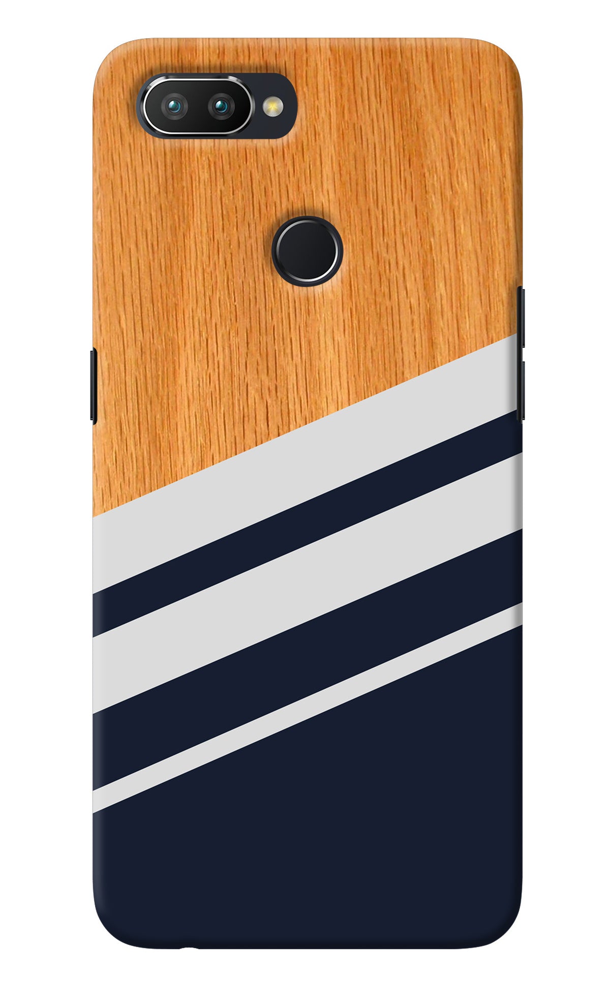 Blue and white wooden Realme 2 Pro Back Cover