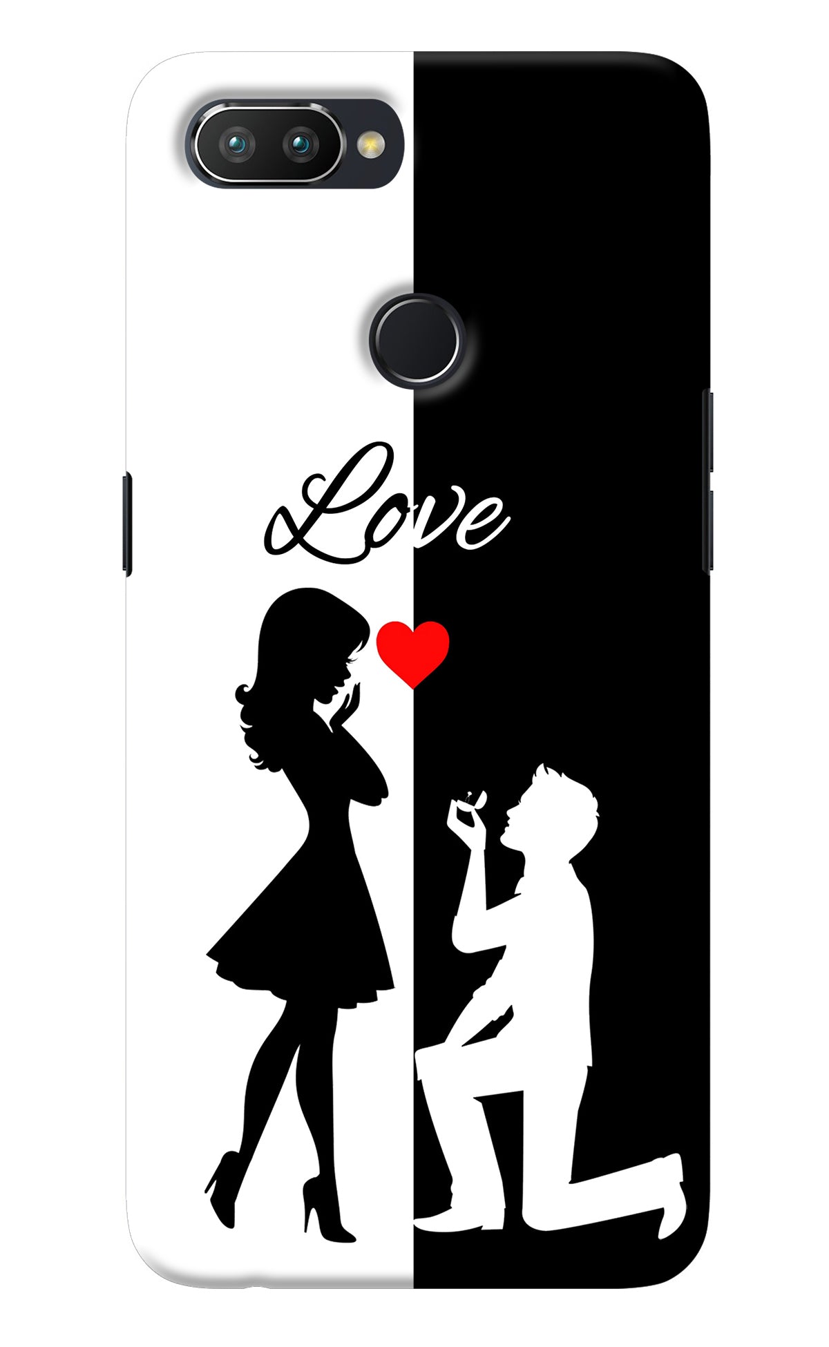 Love Propose Black And White Realme 2 Pro Back Cover