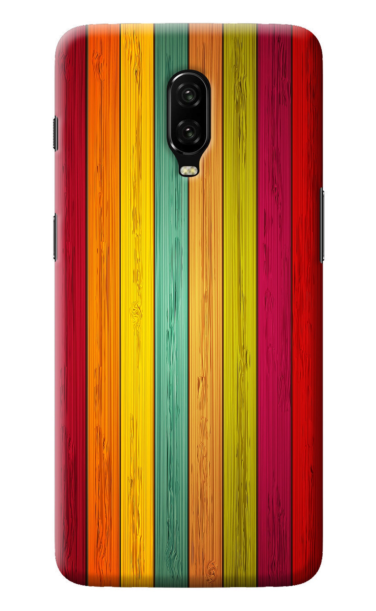 Multicolor Wooden Oneplus 6T Back Cover