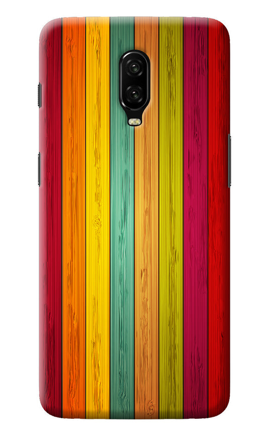 Multicolor Wooden Oneplus 6T Back Cover