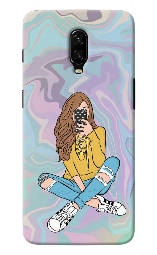 Selfie Girl Oneplus 6T Back Cover