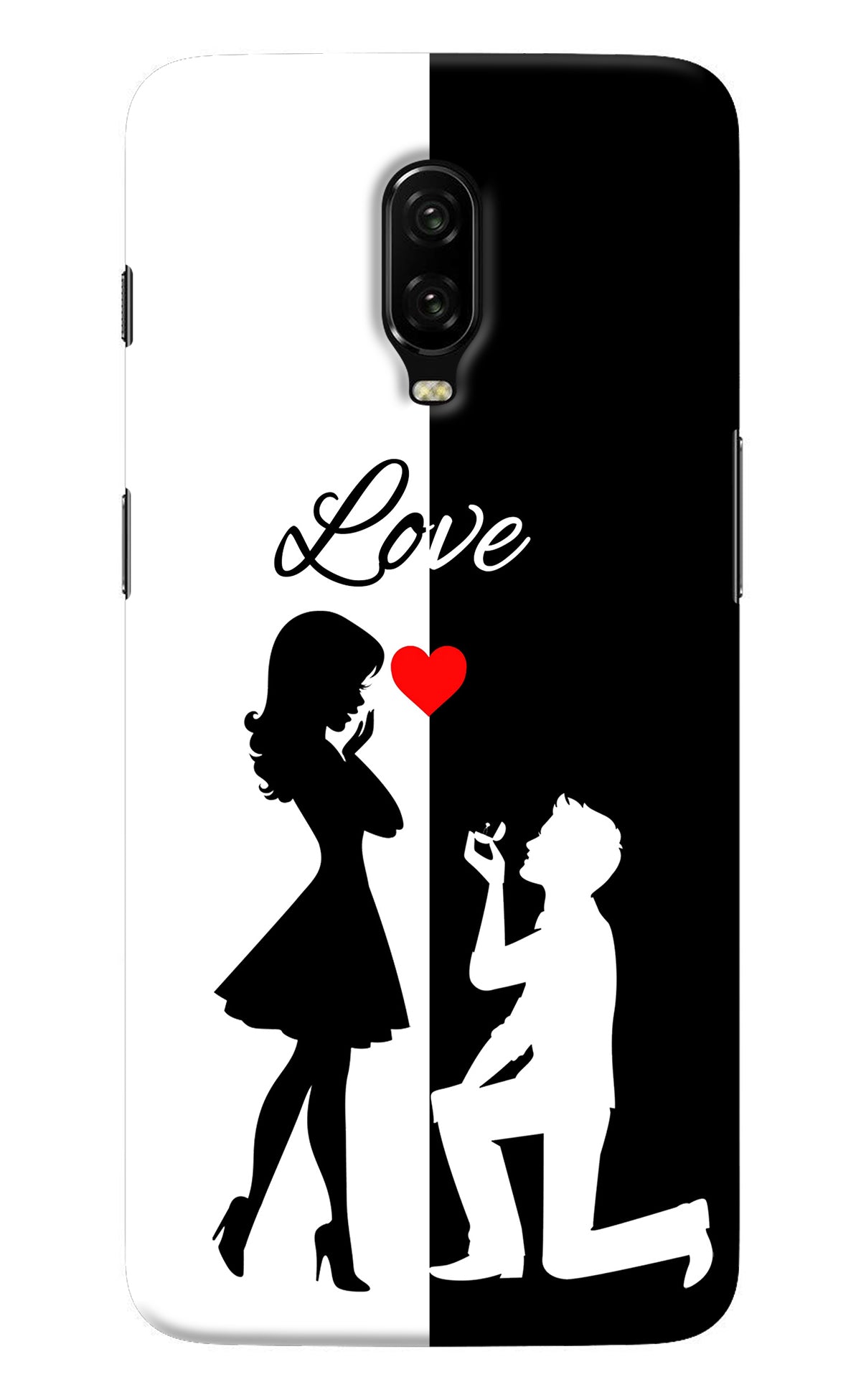 Love Propose Black And White Oneplus 6T Back Cover