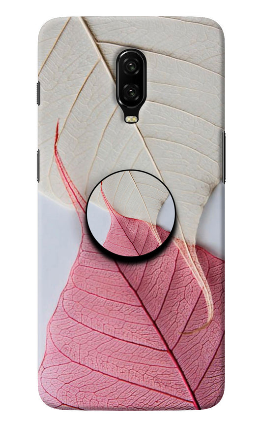 White Pink Leaf Oneplus 6T Pop Case