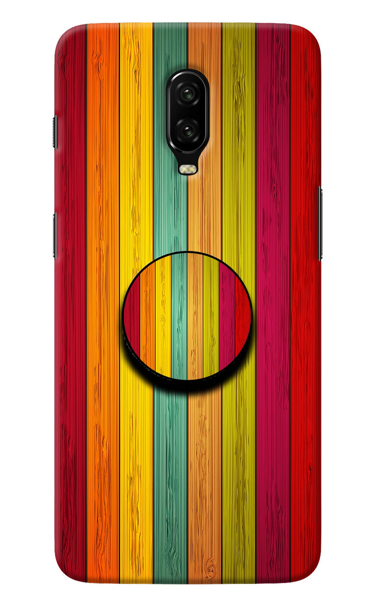 Multicolor Wooden Oneplus 6T Pop Case